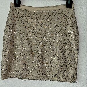 H&M XS Sequin Beige Pencil Skirt